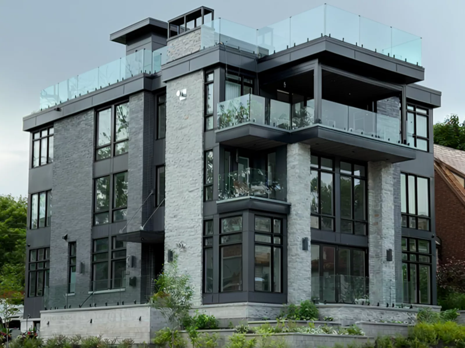 Completed modern multi-storey exterior project